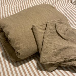 Casaluna King Duvet Set Light Brown Cotton/ Cashmere used like new